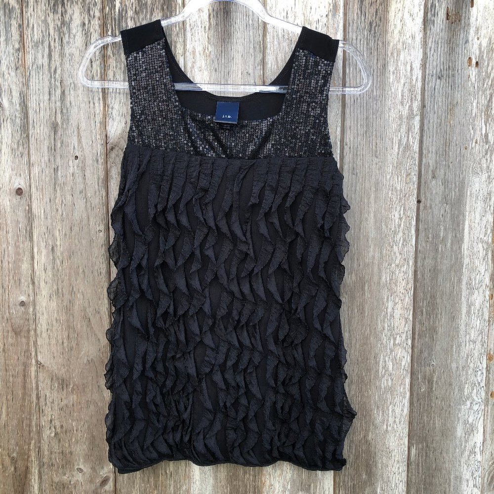 j.t.b. Ruffle and Sequin Blouse Medium